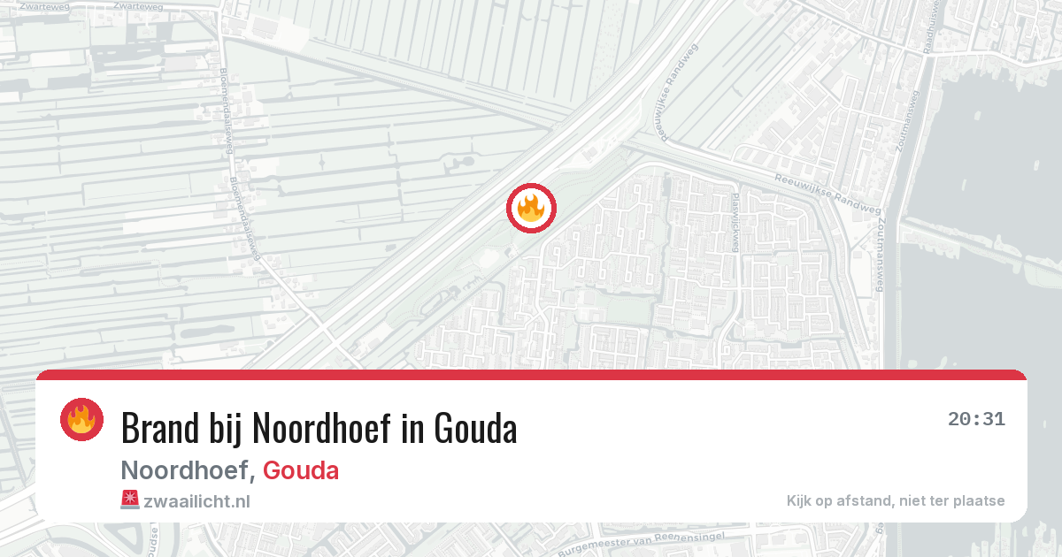 Brand bij Noordhoef in Gouda — 12 jun 2026