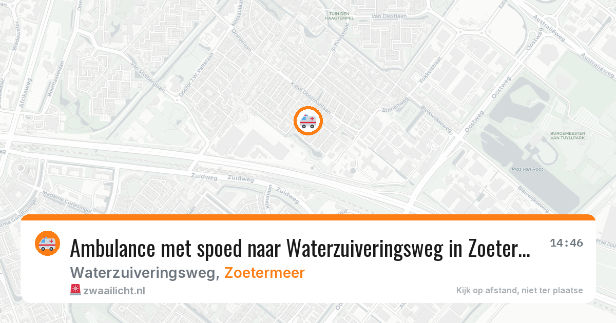 Ambulance met spoed naar Waterzuiveringsweg in Zoetermeer — 27 mei 2026