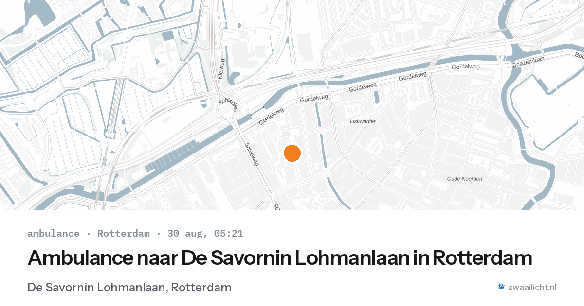 Ambulance naar De Savornin Lohmanlaan in Rotterdam — 30 aug 2026