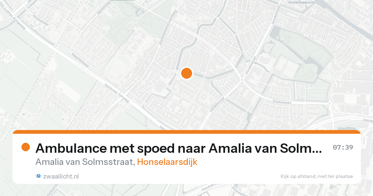 Ambulance met spoed naar Amalia van Solmsstraat in Honselaarsdijk — 18 aug 2026