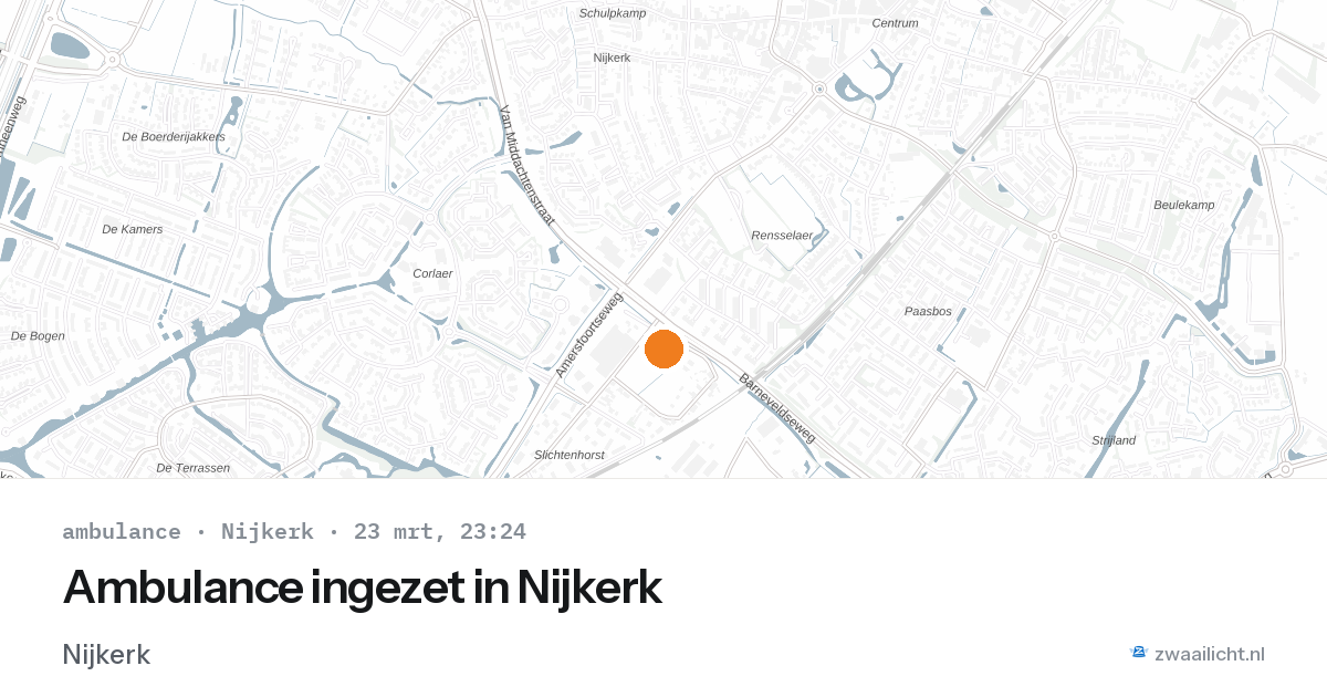 Ambulance ingezet in Nijkerk — 23 mrt 2026