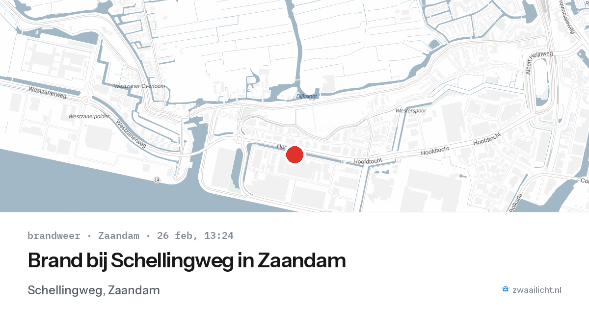 Brand bij Schellingweg in Zaandam — 26 feb 2026