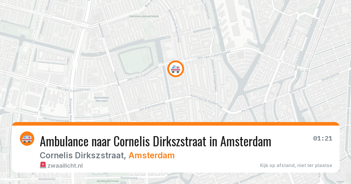Ambulance naar Cornelis Dirkszstraat in Amsterdam — 5 jul 2026