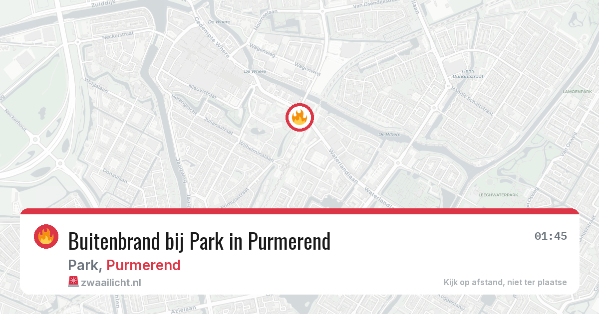 Buitenbrand bij Park in Purmerend — 31 jul 2026