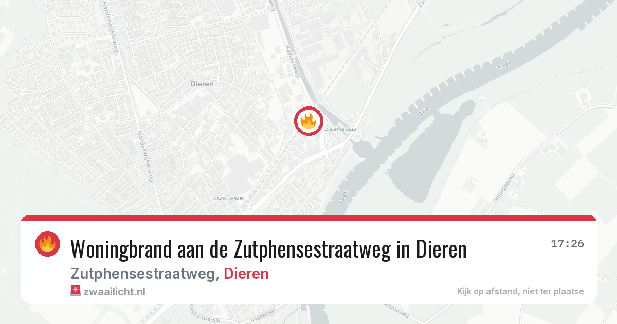 Woningbrand aan de Zutphensestraatweg in Dieren — 13 apr 2026