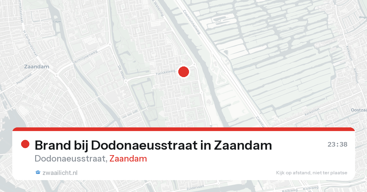 Brand bij Dodonaeusstraat in Zaandam — 18 aug 2026