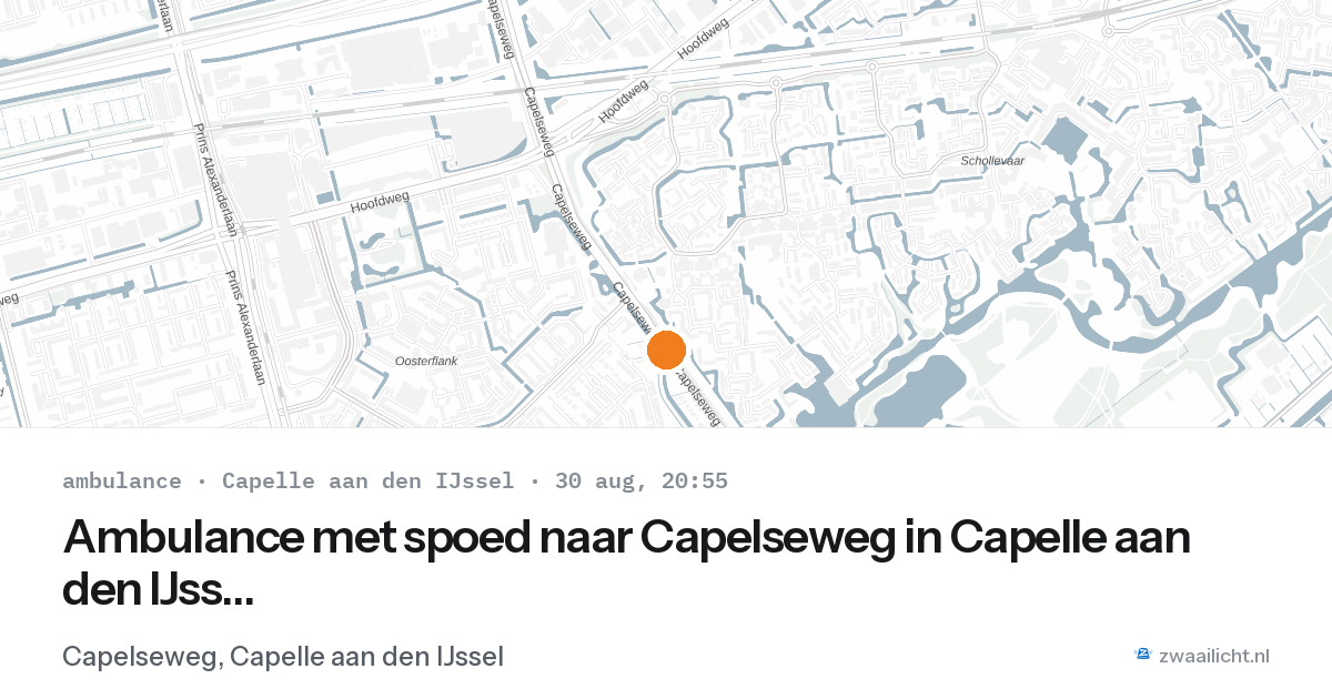 Ambulance met spoed naar Capelseweg in Capelle aan den IJssel — 30 aug 2026