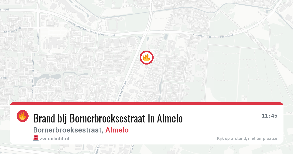 Brand bij Bornerbroeksestraat in Almelo — 11 jul 2026