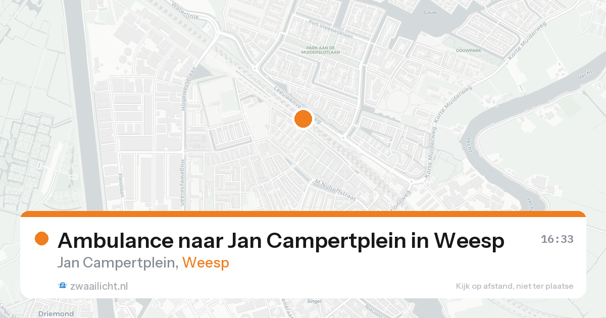 Ambulance naar Jan Campertplein in Weesp — 16 aug 2026