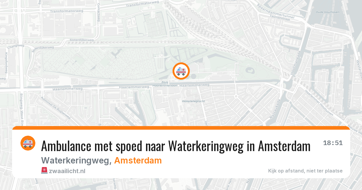 Ambulance met spoed naar Waterkeringweg in Amsterdam — 29 jul 2026