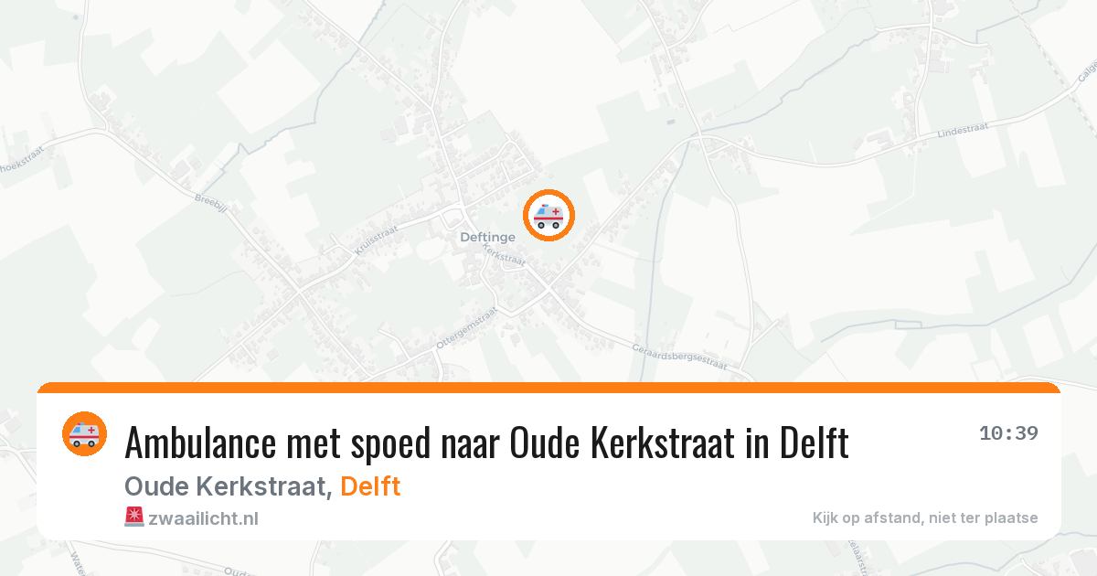 Ambulance met spoed naar Oude Kerkstraat in Delft — 16 mrt 2026