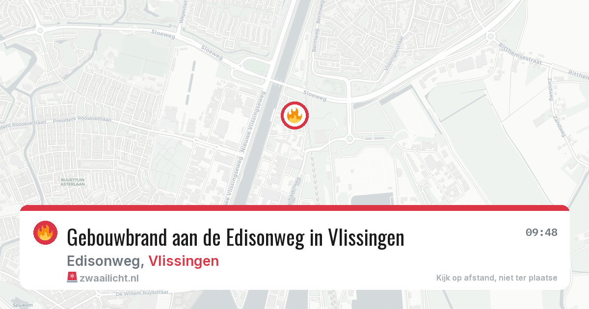 Gebouwbrand aan de Edisonweg in Vlissingen — 20 jan 2026