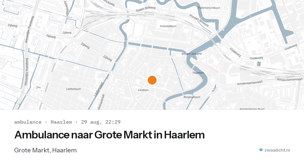 Ambulance naar Grote Markt in Haarlem — 29 aug 2026