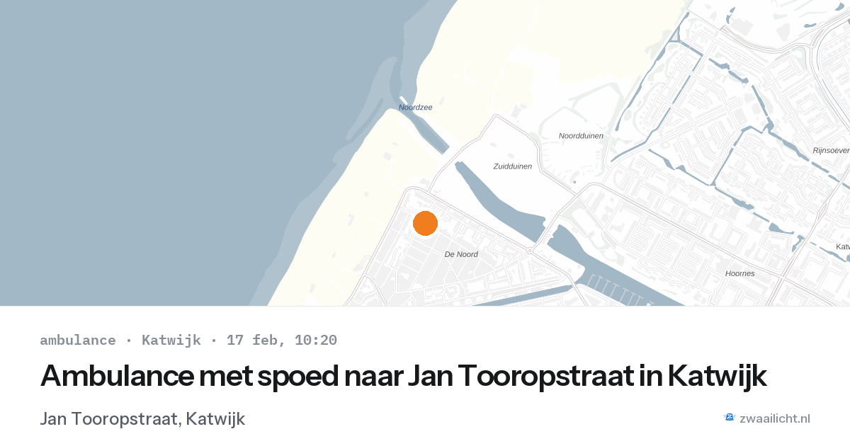 Ambulance met spoed naar Jan Tooropstraat in Katwijk — 17 feb 2026