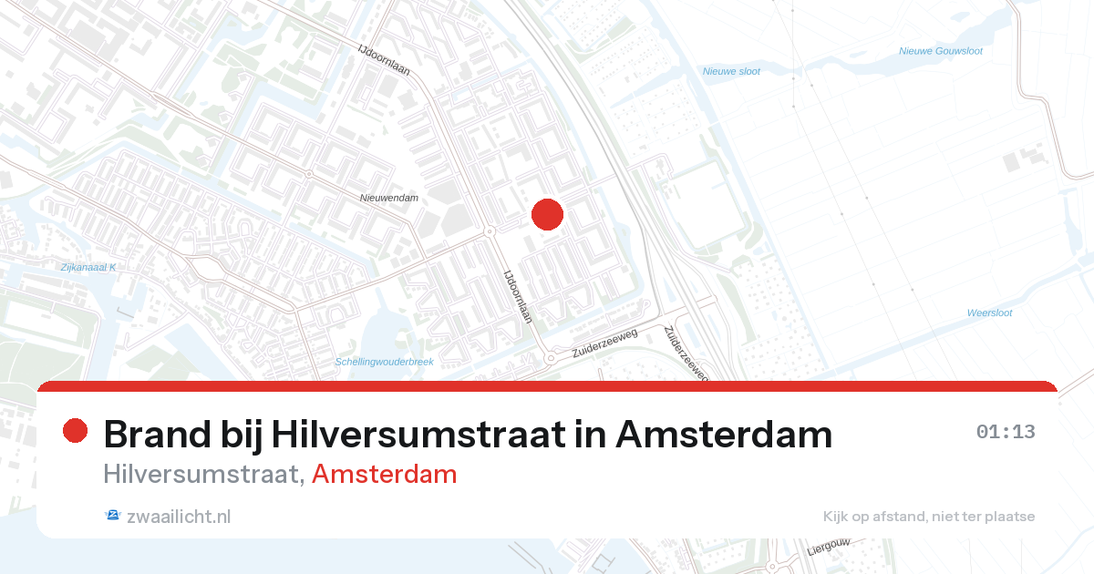 Brand bij Hilversumstraat in Amsterdam — 26 aug 2026