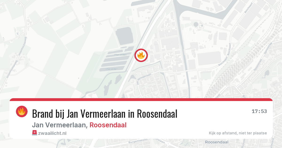 Brand bij Jan Vermeerlaan in Roosendaal — 31 jul 2026