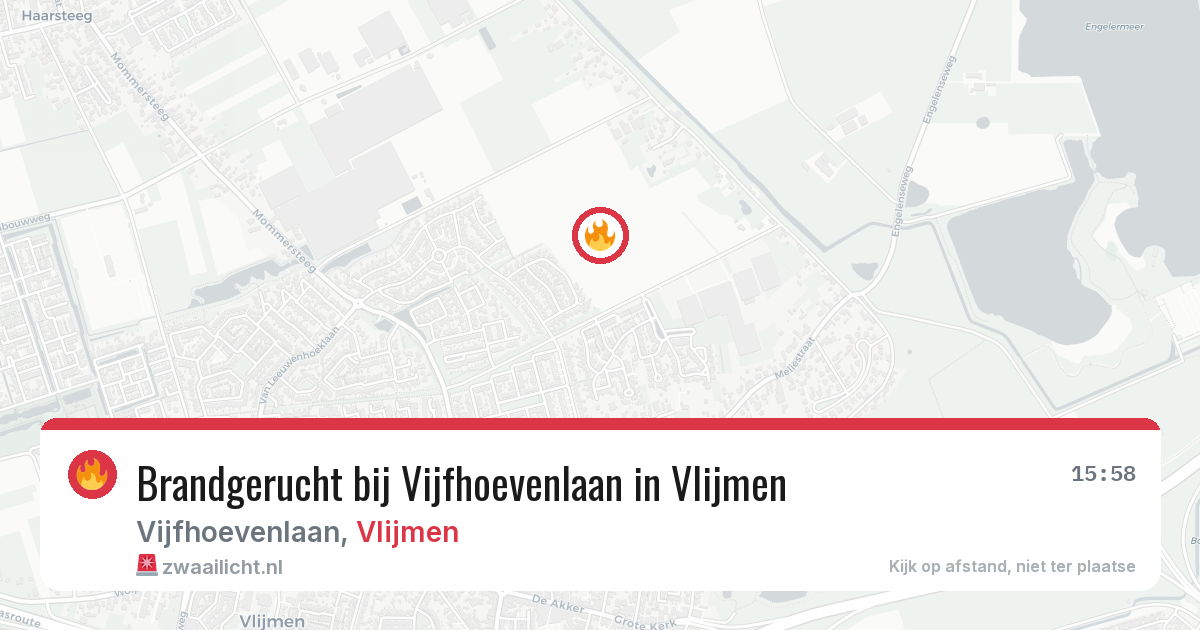 Brandgerucht bij Vijfhoevenlaan in Vlijmen — 9 jul 2026