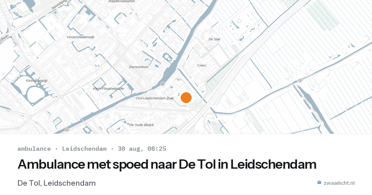 Ambulance met spoed naar De Tol in Leidschendam — 30 aug 2026