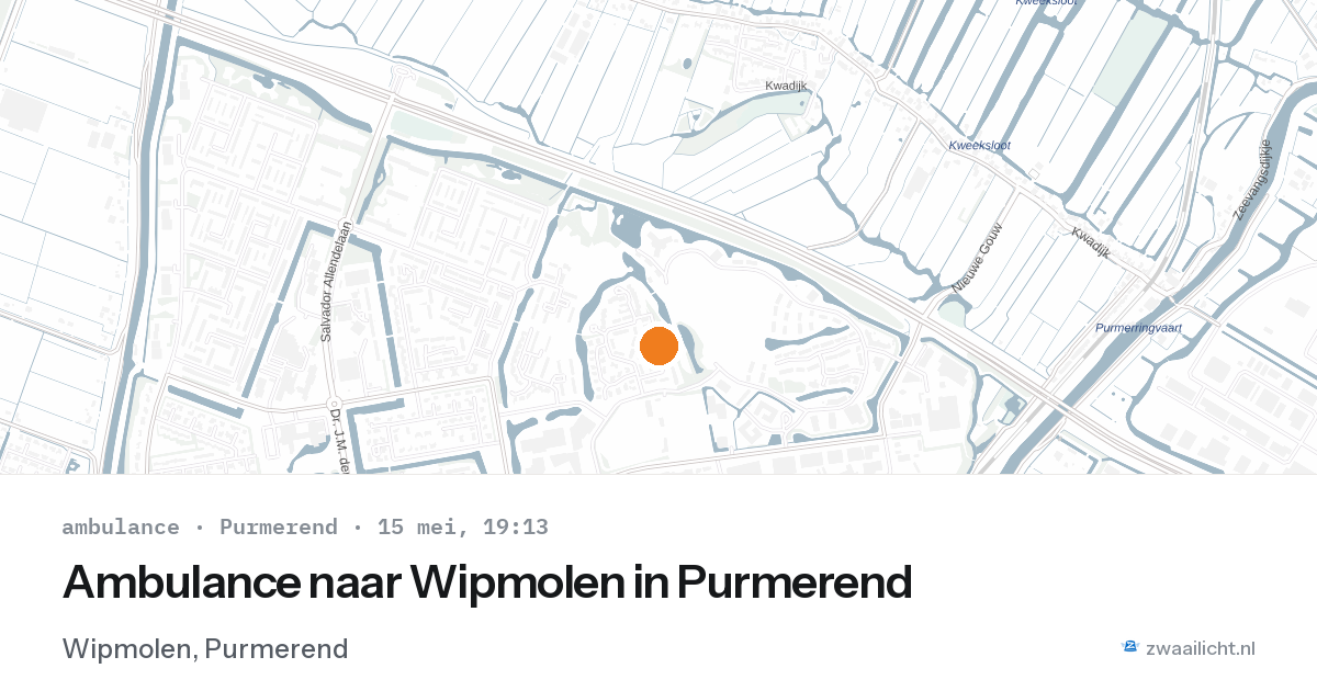 Ambulance naar Wipmolen in Purmerend — 15 mei 2026