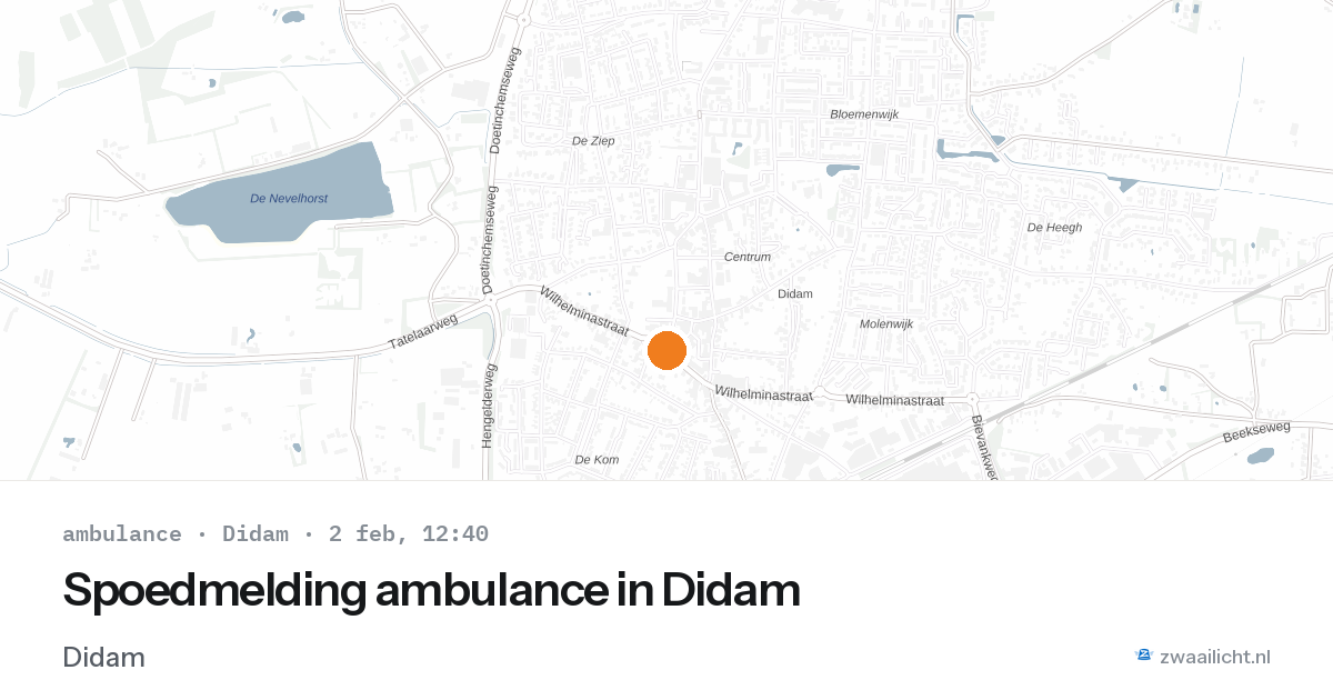 Spoedmelding ambulance in Didam — 2 feb 2026