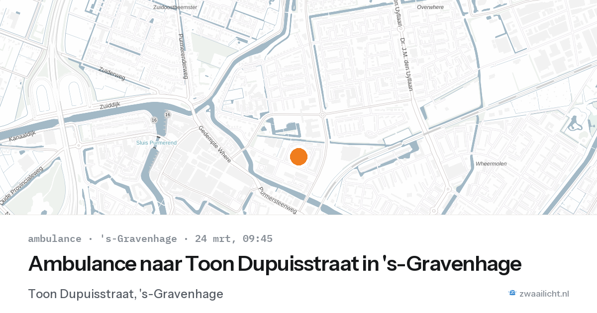 Ambulance naar Toon Dupuisstraat in 's-Gravenhage — 24 mrt 2026