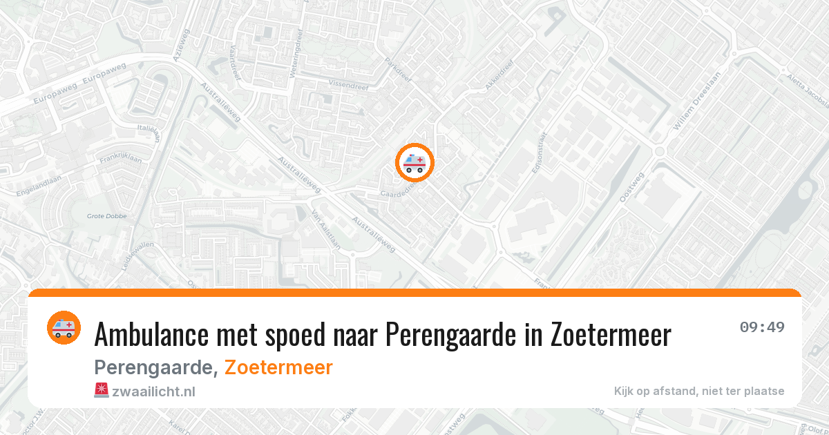 Ambulance met spoed naar Perengaarde in Zoetermeer — 10 mei 2026