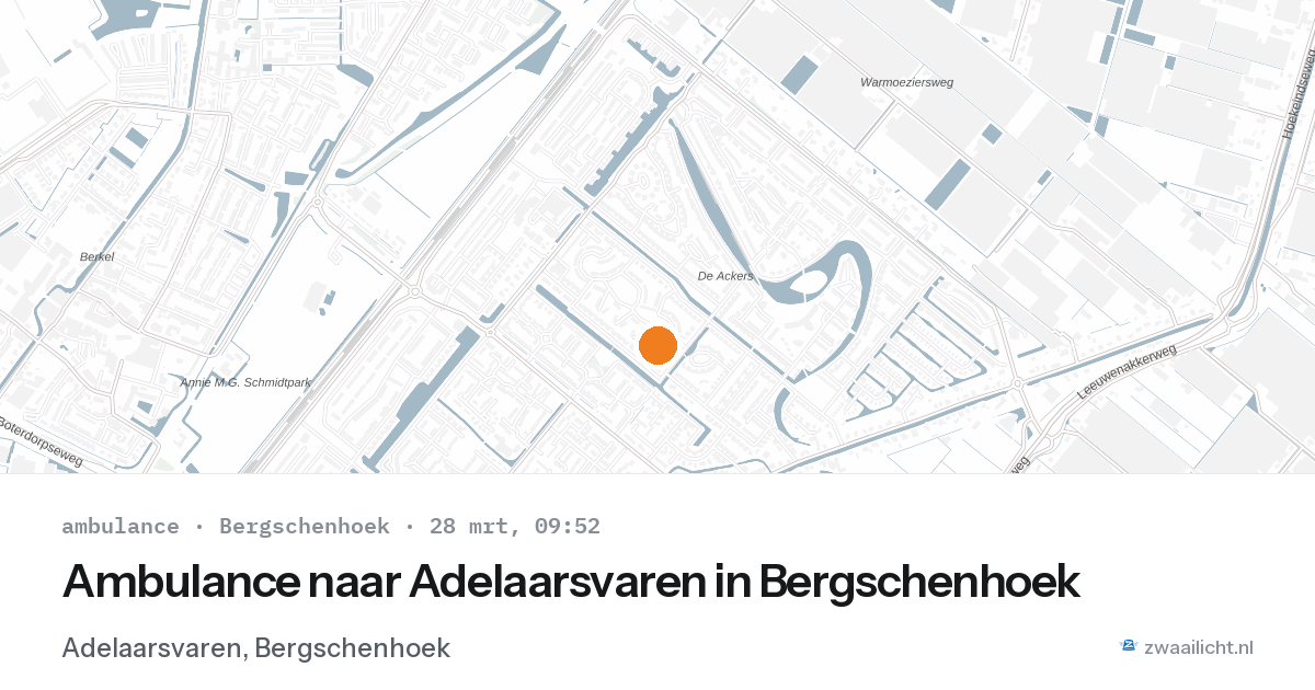 Ambulance naar Adelaarsvaren in Bergschenhoek — 28 mrt 2026