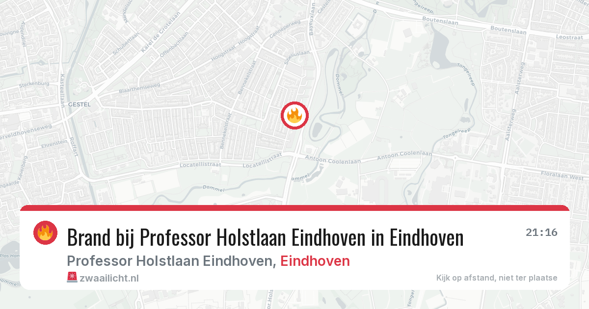 Brand bij Professor Holstlaan Eindhoven in Eindhoven — 30 jul 2026