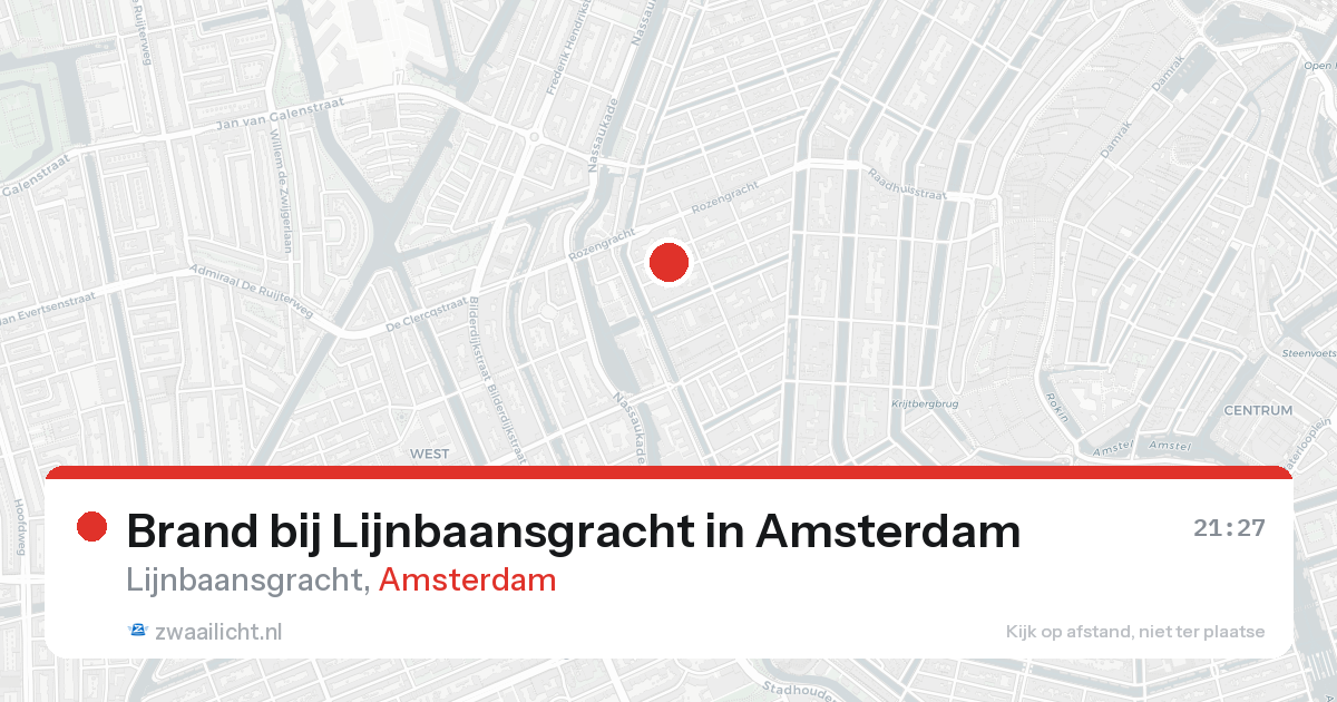 Brand bij Lijnbaansgracht in Amsterdam — 21 aug 2026