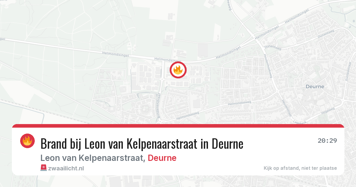 Brand bij Leon van Kelpenaarstraat in Deurne — 21 jun 2026