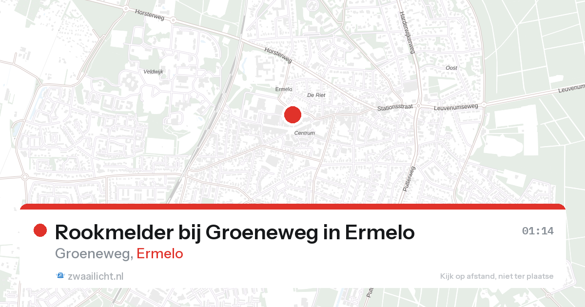 Rookmelder bij Groeneweg in Ermelo — 27 aug 2026