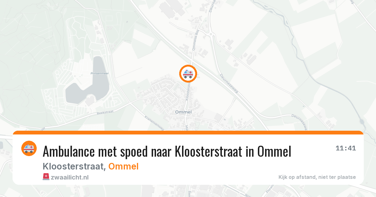 Ambulance met spoed naar Kloosterstraat in Ommel — 13 mei 2026