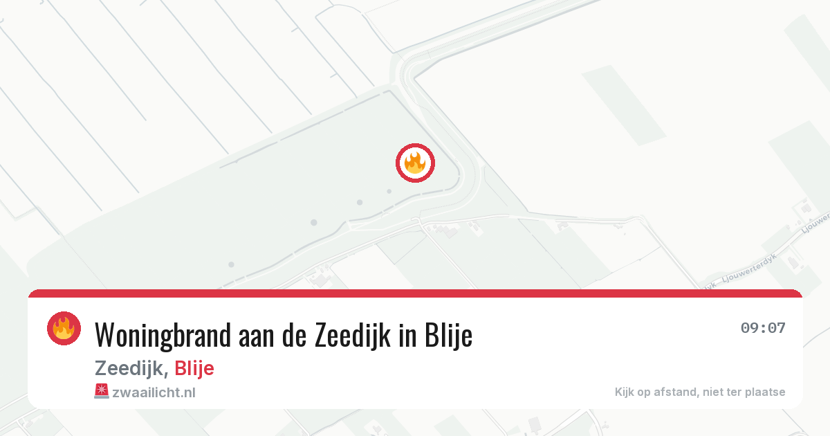 Woningbrand aan de Zeedijk in Blije — 21 feb 2026
