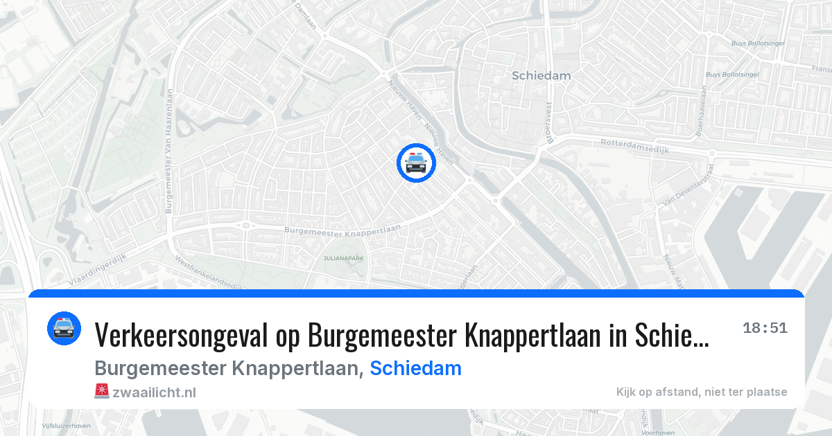 Verkeersongeval op Burgemeester Knappertlaan in Schiedam — 1 aug 2026