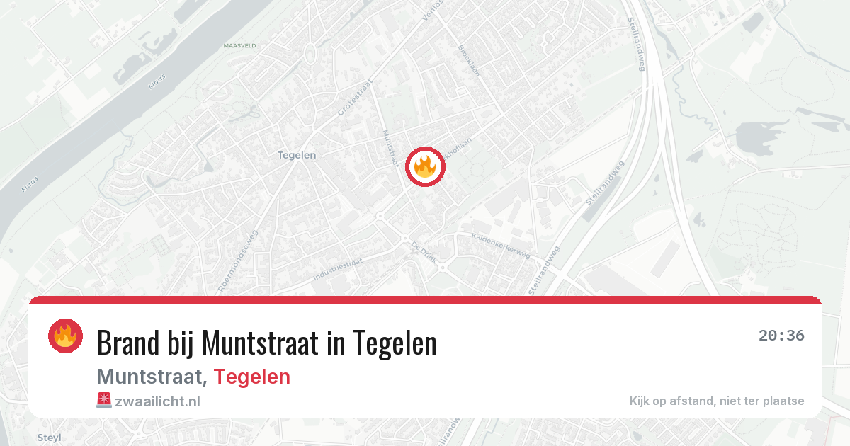 Brand bij Muntstraat in Tegelen — 15 apr 2026