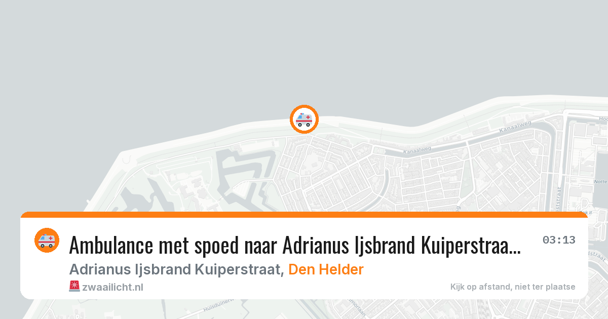 Ambulance met spoed naar Adrianus Ijsbrand Kuiperstraat in Den Helder — 15 jun 2026