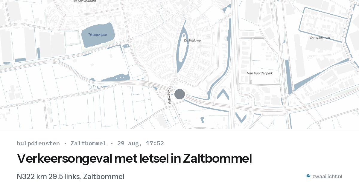 Verkeersongeval met letsel in Zaltbommel — 29 aug 2026