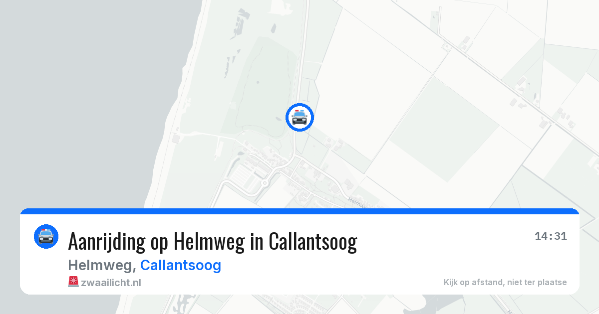 Aanrijding op Helmweg in Callantsoog — 26 jul 2026