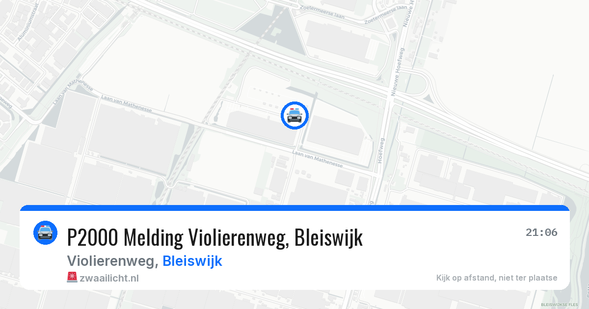 P2000 Melding Violierenweg, Bleiswijk — 2 mei 2026