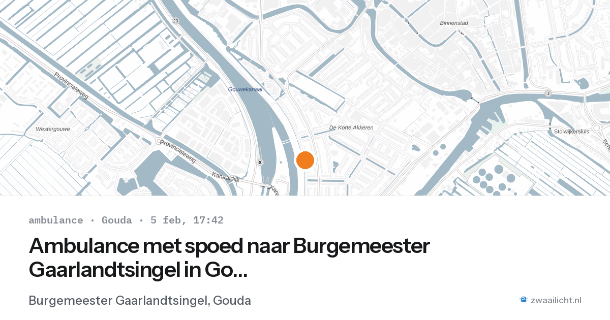 Ambulance met spoed naar Burgemeester Gaarlandtsingel in Gouda — 5 feb 2026