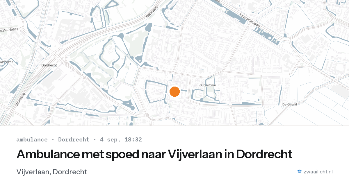Ambulance met spoed naar Vijverlaan in Dordrecht — 4 sep 2026