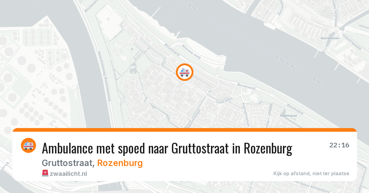 Ambulance met spoed naar Gruttostraat in Rozenburg — 13 aug 2026