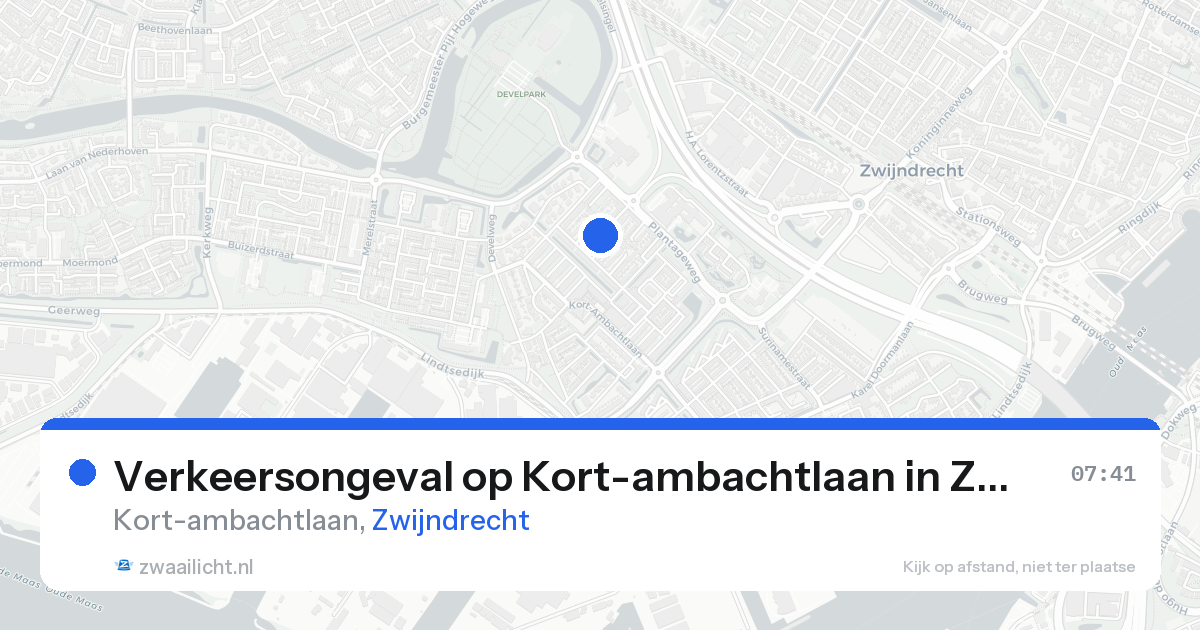 Verkeersongeval op Kort-ambachtlaan in Zwijndrecht — 25 aug 2026
