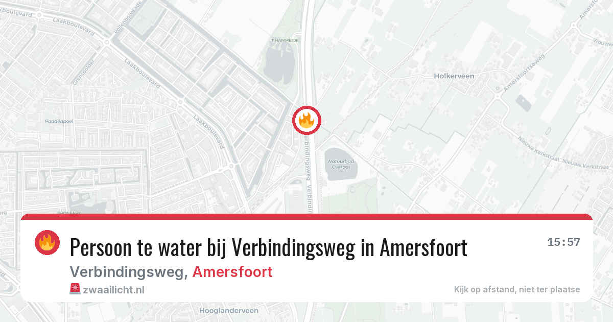 Persoon te water bij Verbindingsweg in Amersfoort — 17 jul 2026