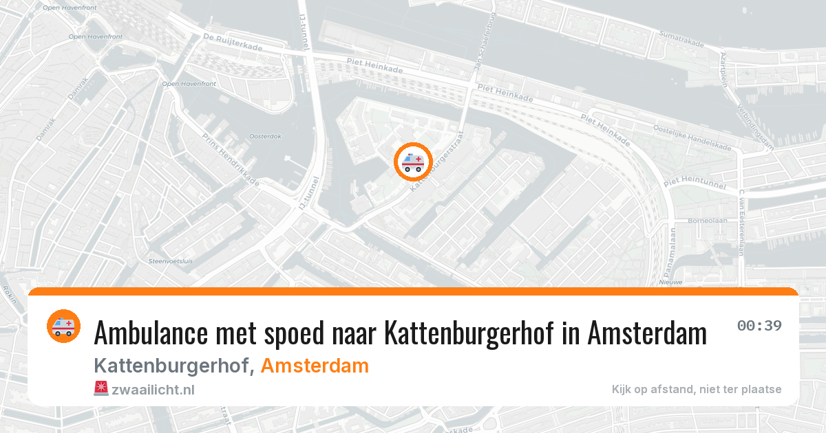 Ambulance met spoed naar Kattenburgerhof in Amsterdam — 14 jun 2026