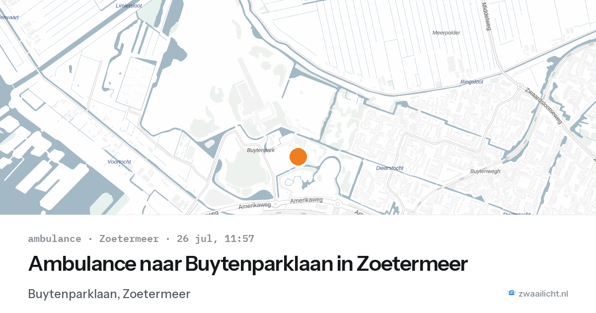 Ambulance naar Buytenparklaan in Zoetermeer — 26 jul 2026