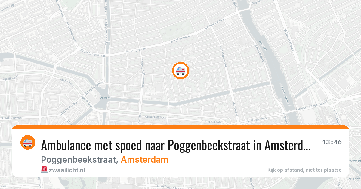 Ambulance met spoed naar Poggenbeekstraat in Amsterdam — 20 jul 2026