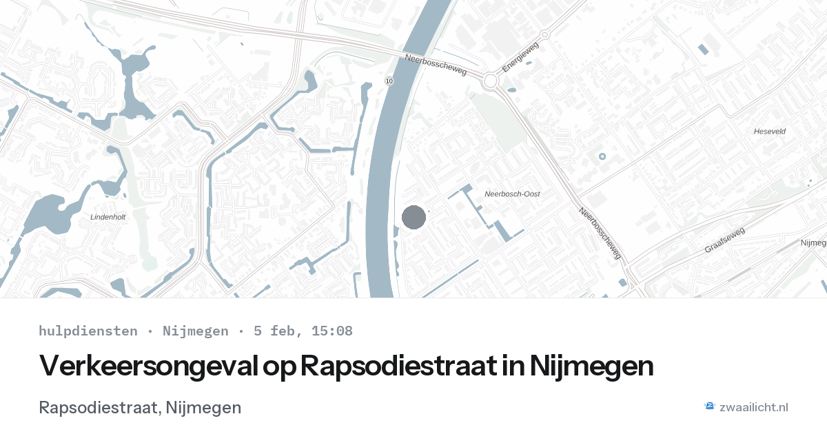 Verkeersongeval op Rapsodiestraat in Nijmegen — 5 feb 2026