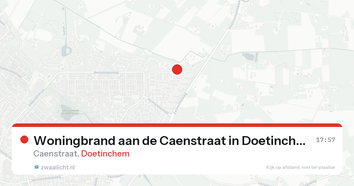 Woningbrand aan de Caenstraat in Doetinchem — 17 aug 2026