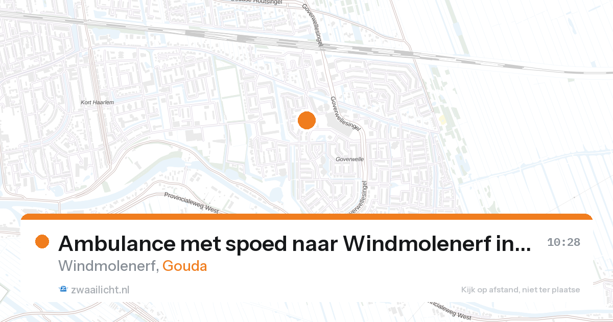 Ambulance met spoed naar Windmolenerf in Gouda — 28 aug 2026